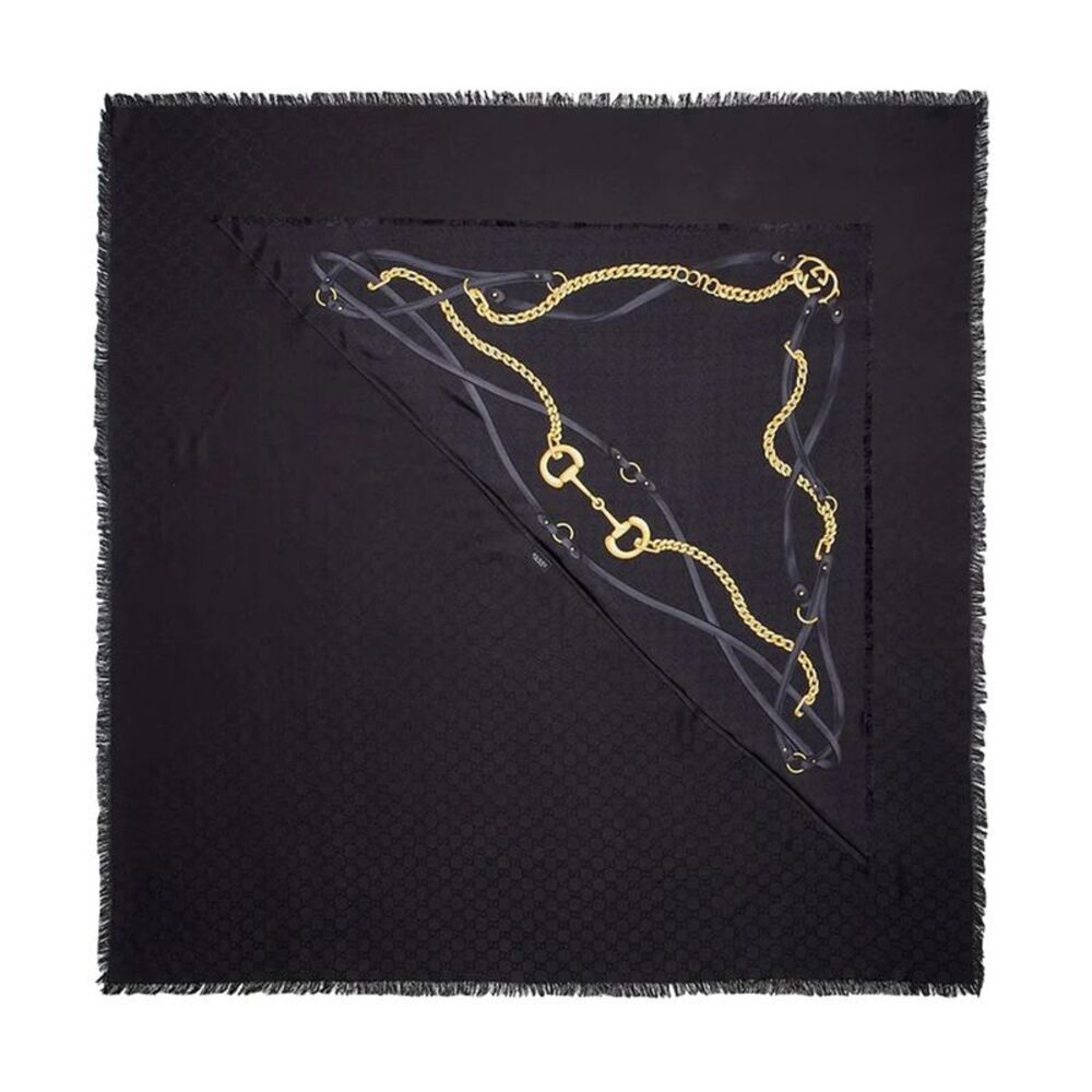 Gucci Women Gg Wool Silk Jacquard Cape